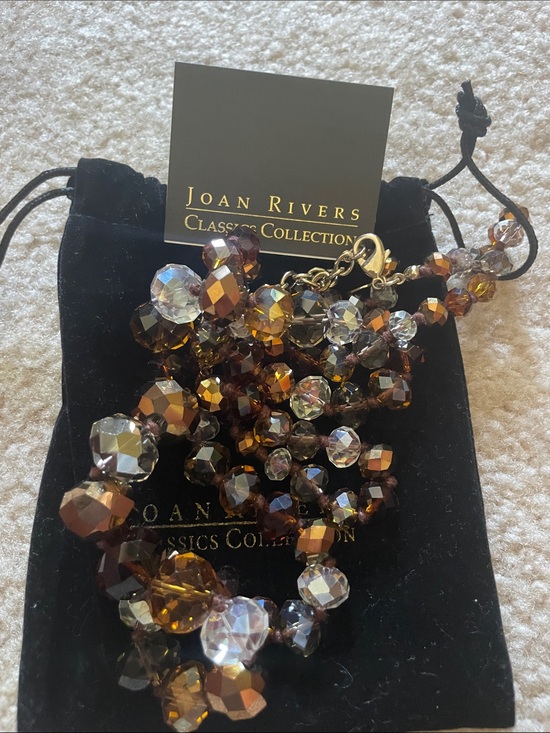 Joan Rivers Jewelry - Joan Rivers Amber and Iridescent Faceted Crystal Necklace nwt